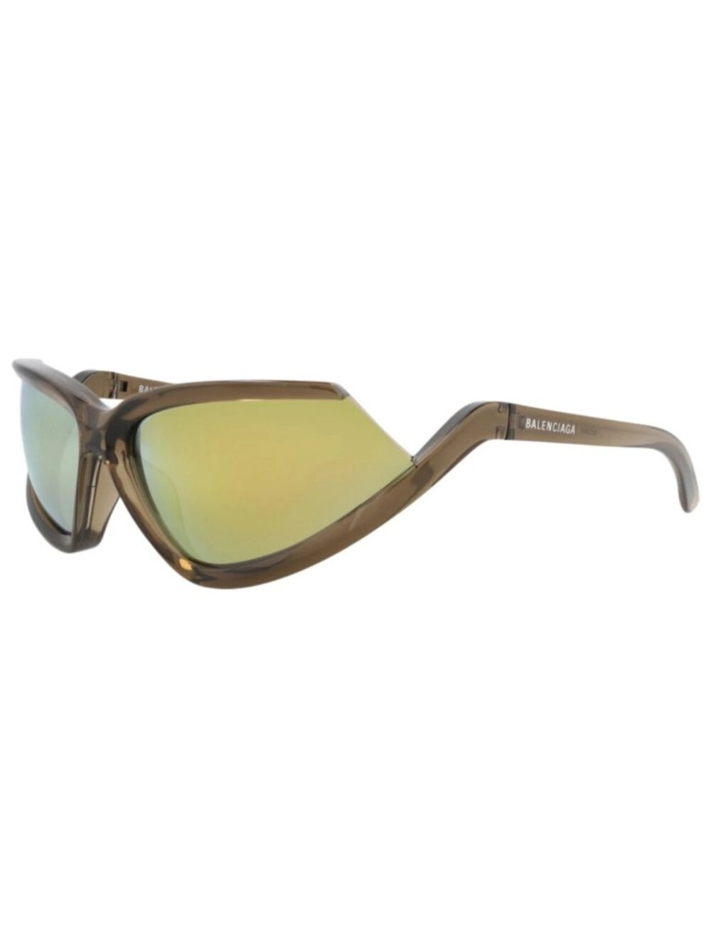 New Balenciaga Women's Sunglasses Shield Wrap Bio Injection Frame Unisex Brown